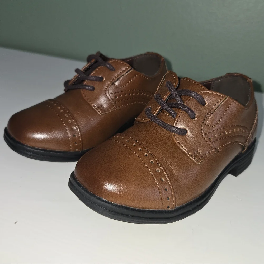 Stafford Brown Leather Toddler Dress Shoes Size 5